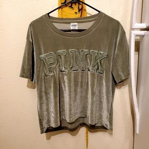 Victoria's Secret Pink Green Velvet Tee